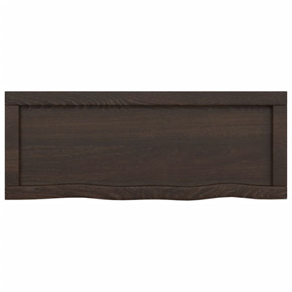 Piano Bagno Marrone Scuro 80x30x(2-4)cm Legno Massello Trattato