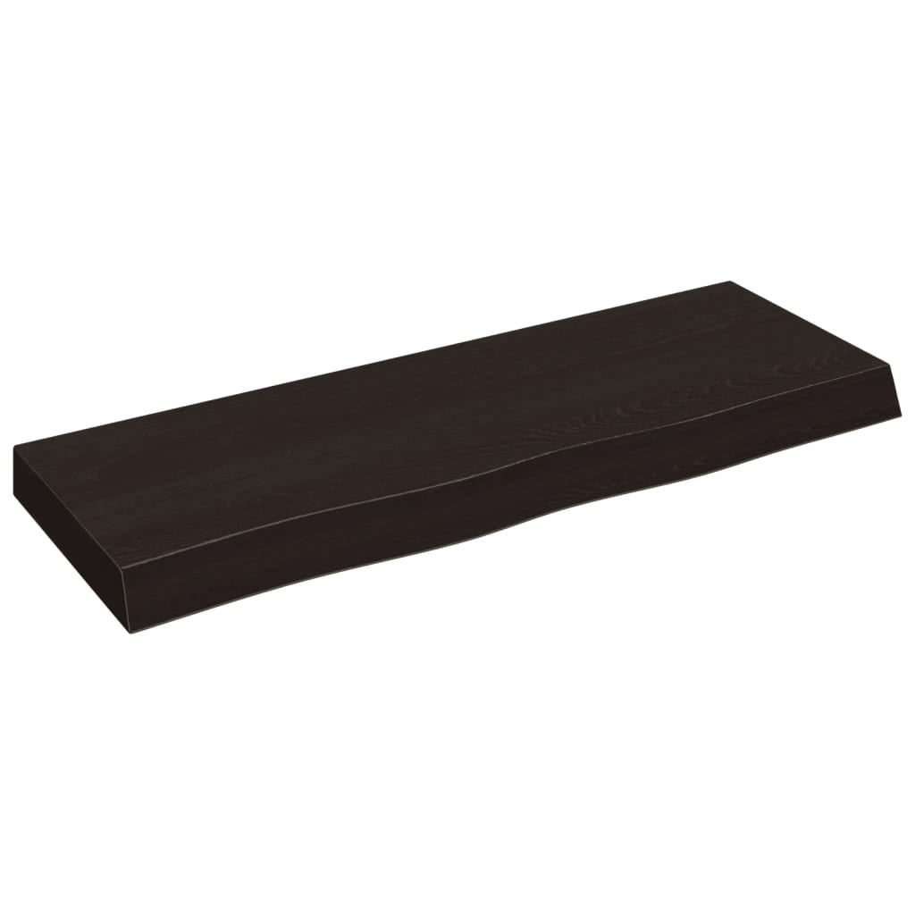Piano Bagno Marrone Scuro 80x30x(2-6)cm Legno Massello Trattato