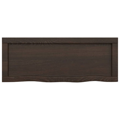 Piano Bagno Marrone Scuro 80x30x(2-6)cm Legno Massello Trattato