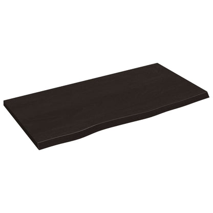 Piano Bagno Marrone Scuro 80x40x2 cm Legno Massello Trattato