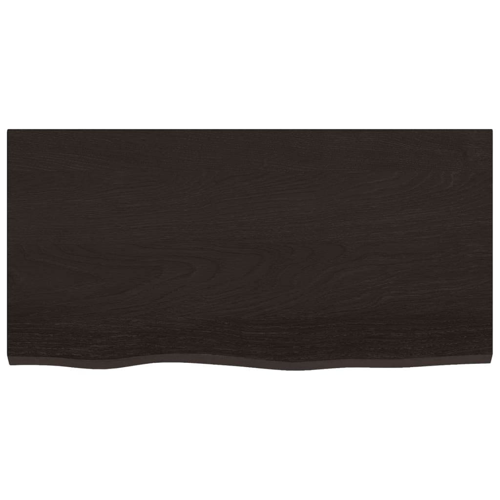 Piano Bagno Marrone Scuro 80x40x2 cm Legno Massello Trattato