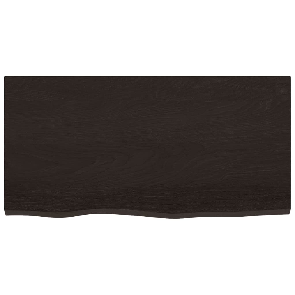 Piano Bagno Marrone Scuro 80x40x(2-4)cm Legno Massello Trattato