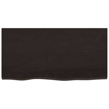 Piano Bagno Marrone Scuro 80x40x(2-4)cm Legno Massello Trattato