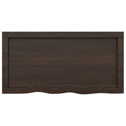 Piano Bagno Marrone Scuro 80x40x(2-4)cm Legno Massello Trattato