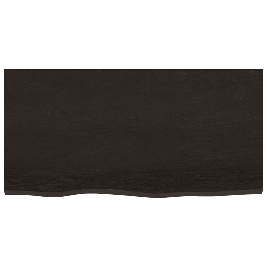 Piano Bagno Marrone Scuro 80x40x(2-6)cm Legno Massello Trattato