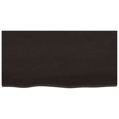 Piano Bagno Marrone Scuro 80x40x(2-6)cm Legno Massello Trattato