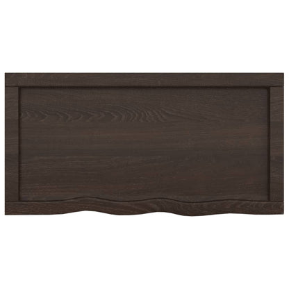 Piano Bagno Marrone Scuro 80x40x(2-6)cm Legno Massello Trattato
