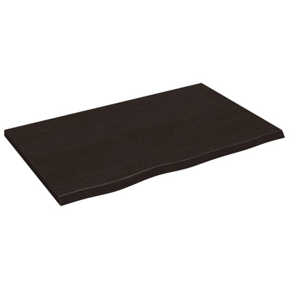 Piano Bagno Marrone Scuro 80x50x2 cm Legno Massello Trattato