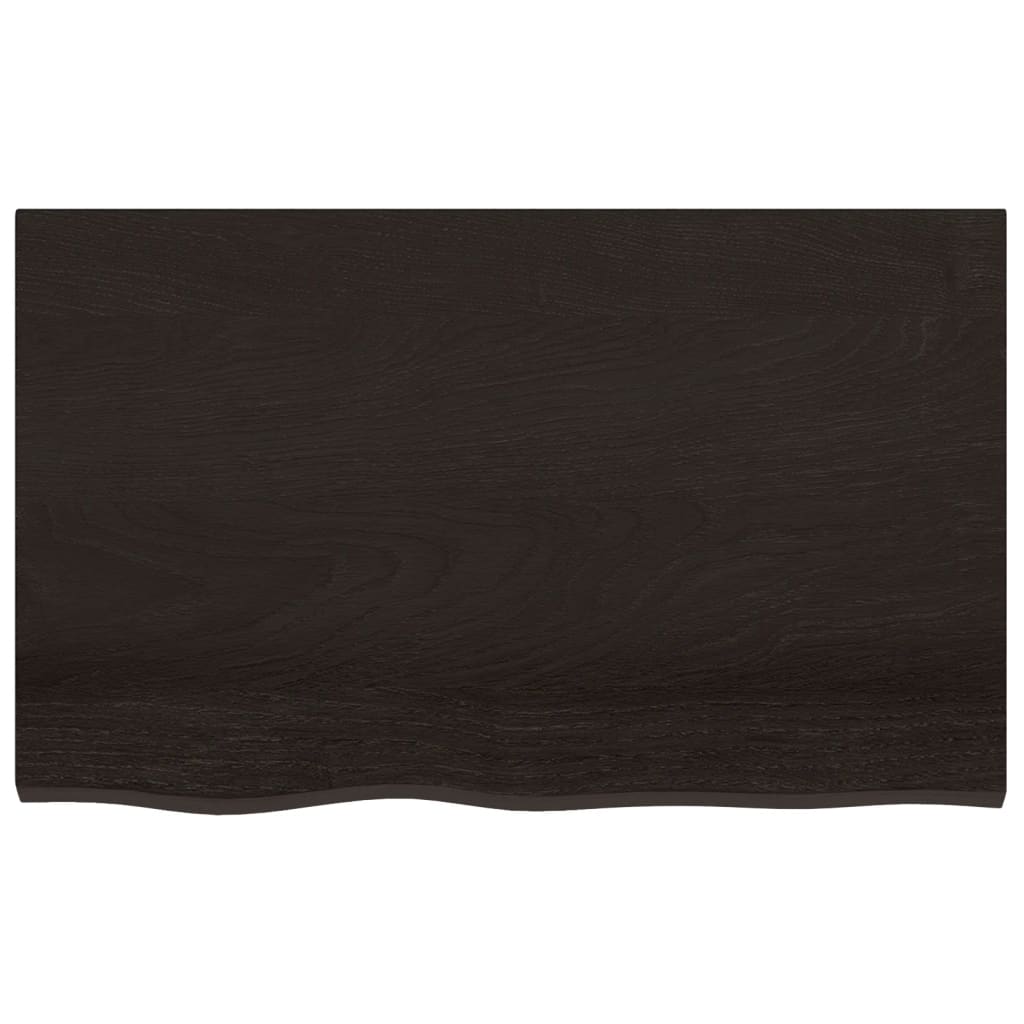 Piano Bagno Marrone Scuro 80x60x2 cm Legno Massello Trattato