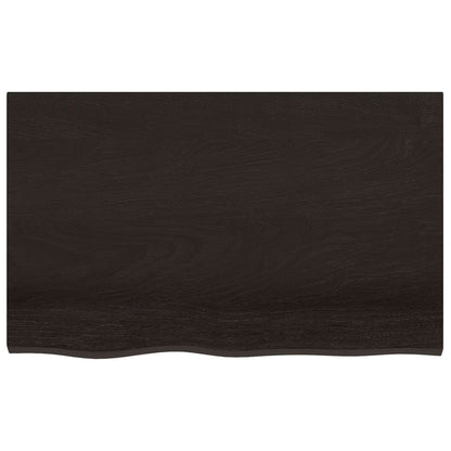 Piano Bagno Marrone Scuro 80x60x2 cm Legno Massello Trattato