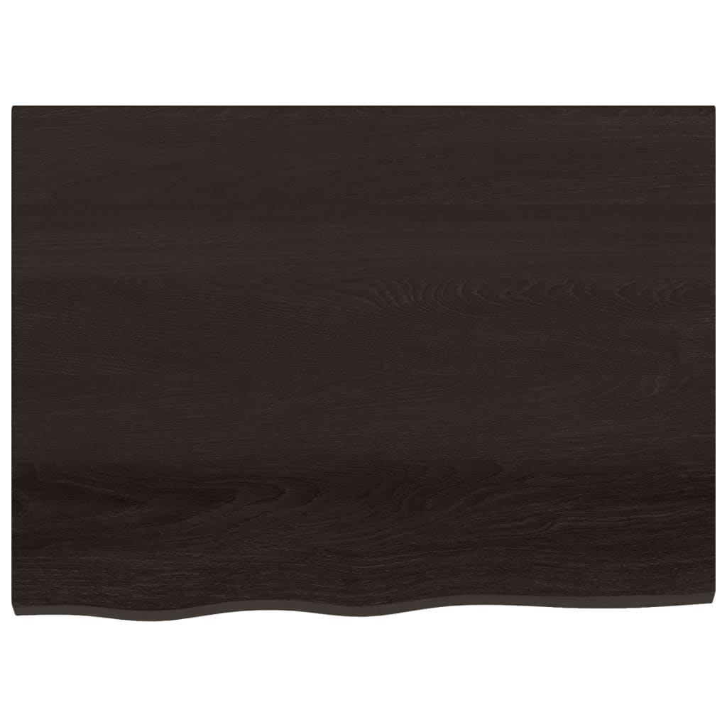 Piano Bagno Marrone Scuro 80x60x(2-4)cm Legno Massello Trattato