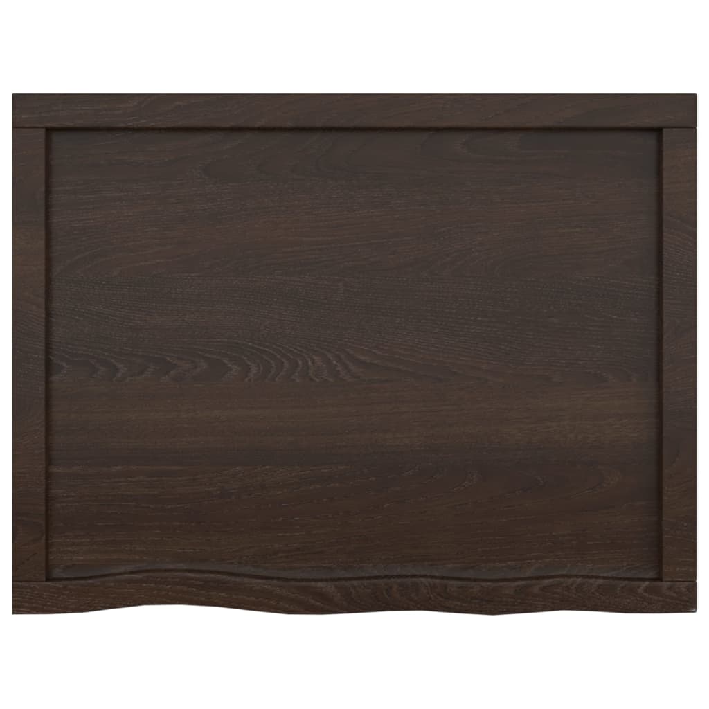 Piano Bagno Marrone Scuro 80x60x(2-6)cm Legno Massello Trattato
