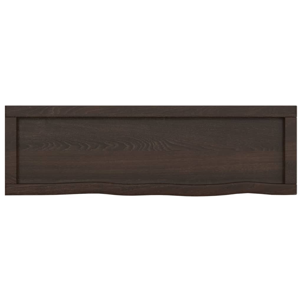 Piano Bagno Marrone Scuro 100x30x(2-6)cm Legno Trattato