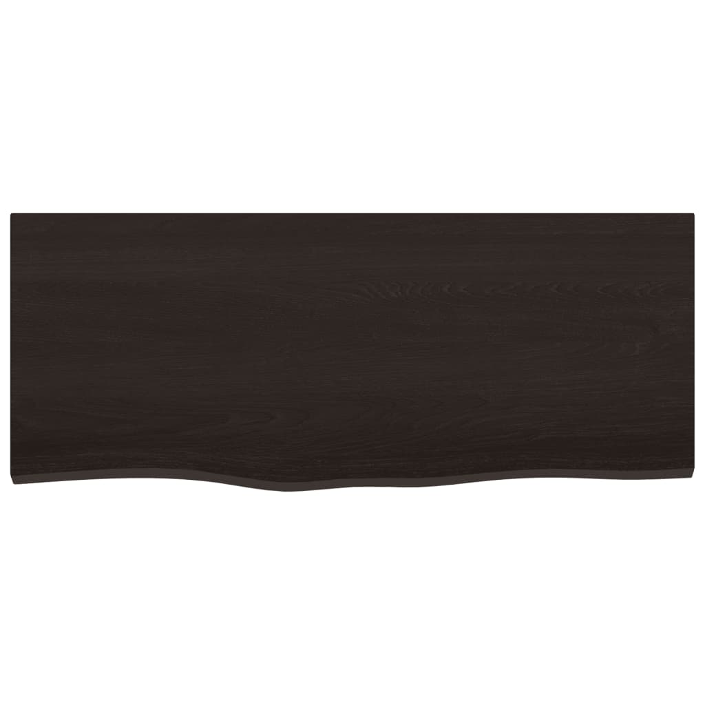 Piano Bagno Marrone Scuro 100x40x2 cm Legno Massello Trattato