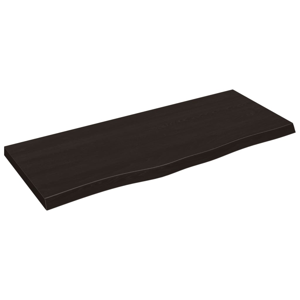 Piano Bagno Marrone Scuro 100x40x2cm Legno Massello Trattato