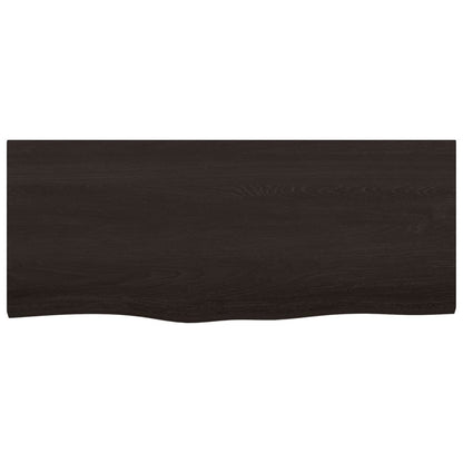 Piano Bagno Marrone Scuro 100x40x2cm Legno Massello Trattato