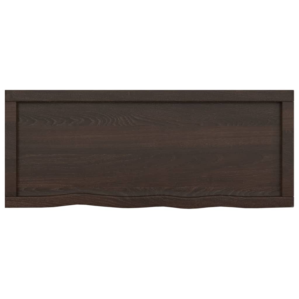 Piano Bagno Marrone Scuro 100x40x2cm Legno Massello Trattato