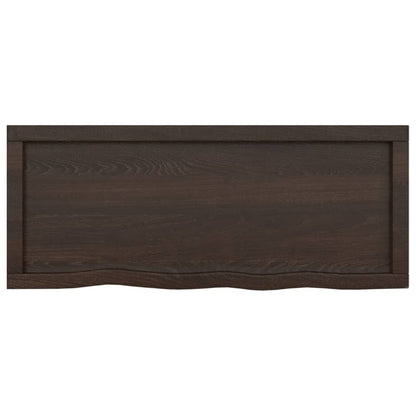 Piano Bagno Marrone Scuro 100x40x2cm Legno Massello Trattato