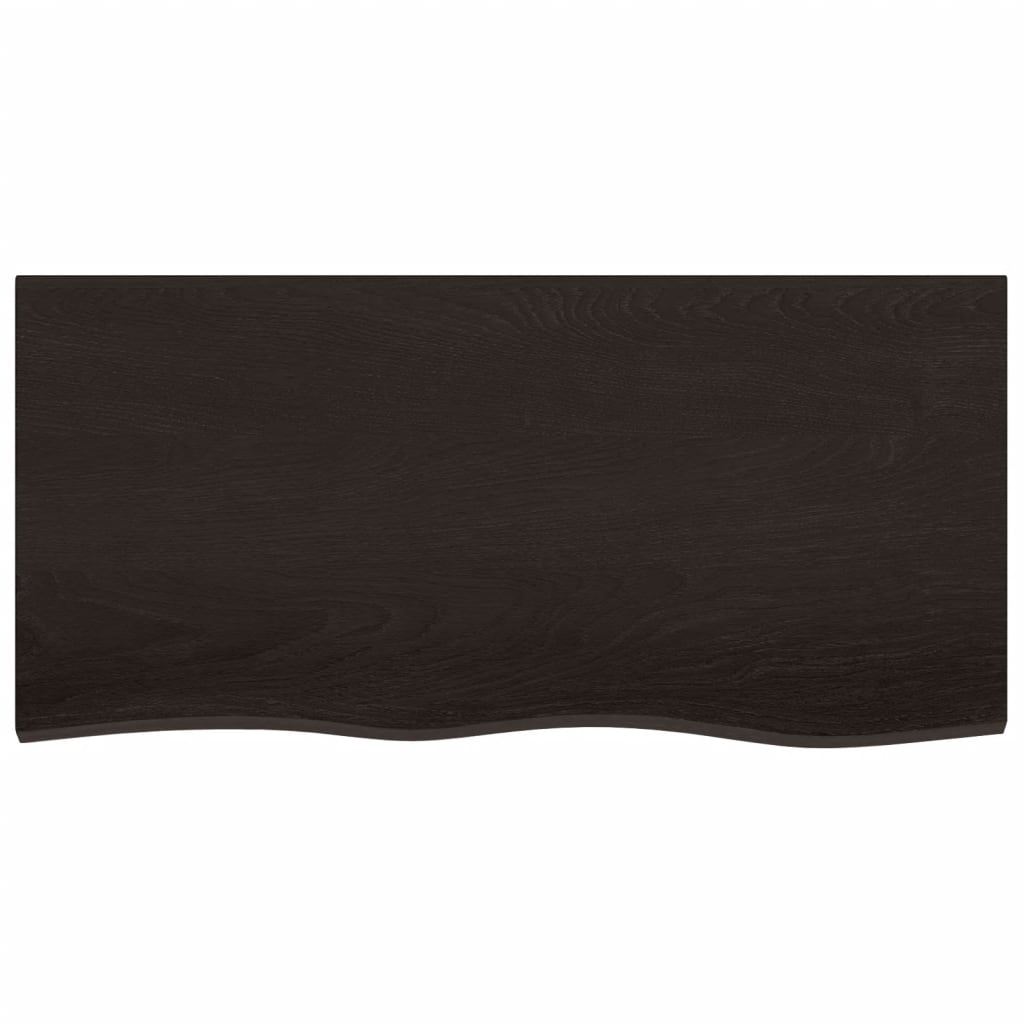 Piano Bagno Marrone Scuro 100x50x2 cm Legno Massello Trattato