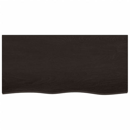 Piano Bagno Marrone Scuro 100x50x2 cm Legno Massello Trattato