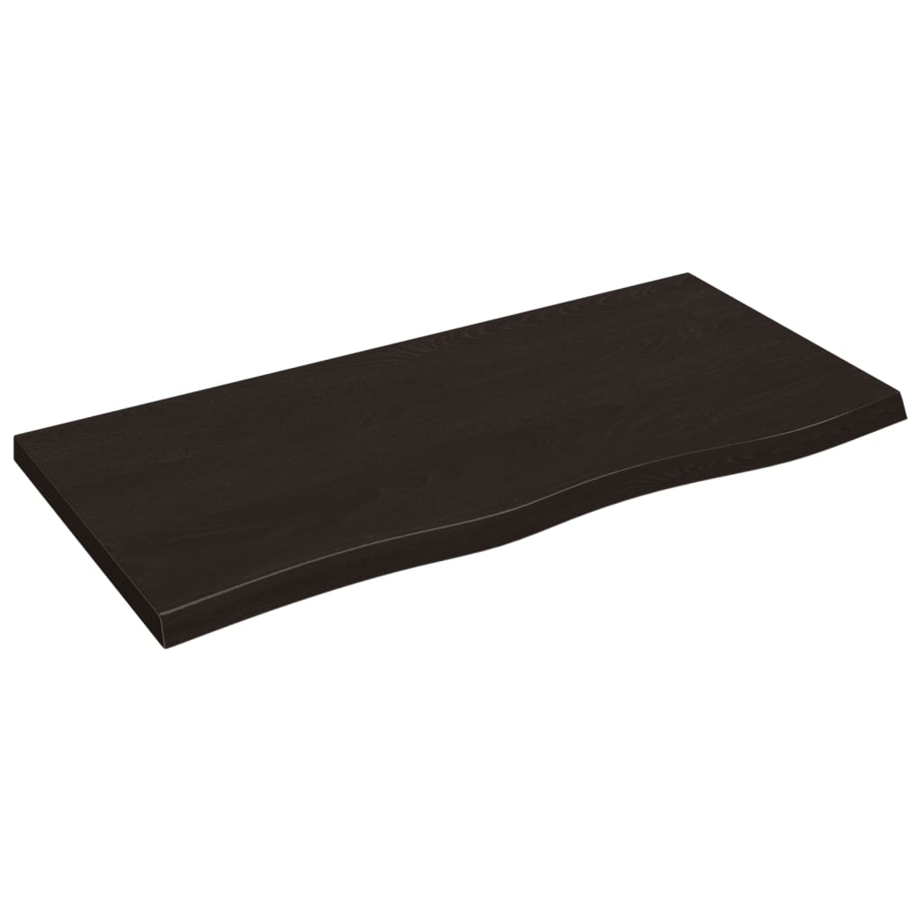 Piano Bagno Marrone Scuro 100x50x(2-4)cm Legno Trattato