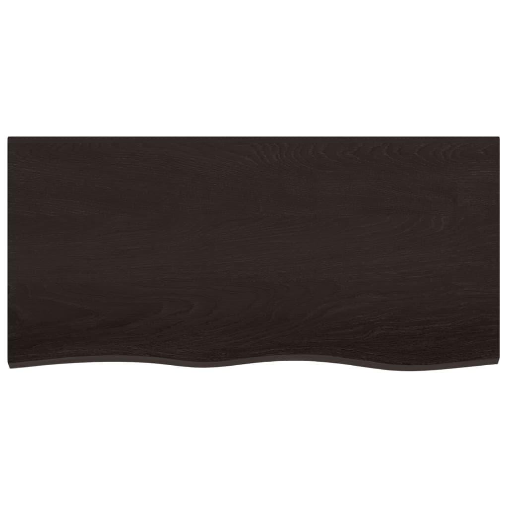 Piano Bagno Marrone Scuro 100x50x(2-4)cm Legno Trattato
