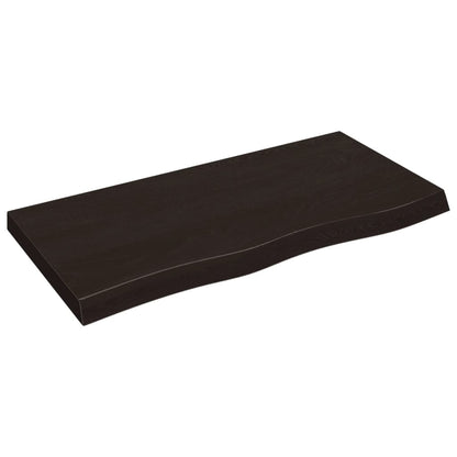 Piano Bagno Marrone Scuro 100x50x(2-6)cm Legno Trattato