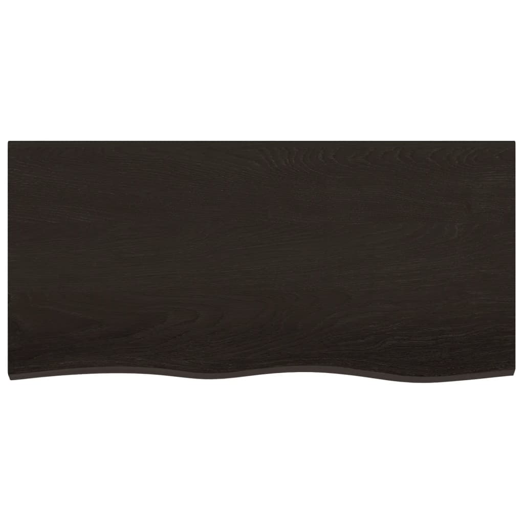Piano Bagno Marrone Scuro 100x50x(2-6)cm Legno Trattato