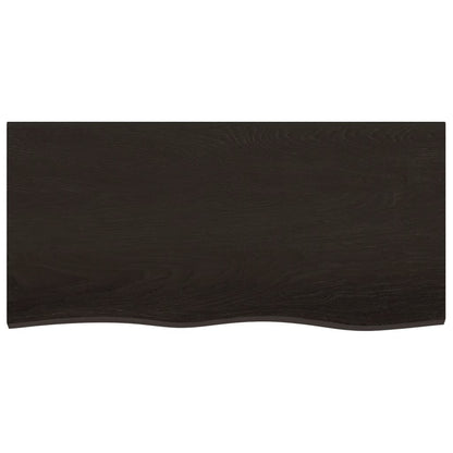 Piano Bagno Marrone Scuro 100x50x(2-6)cm Legno Trattato
