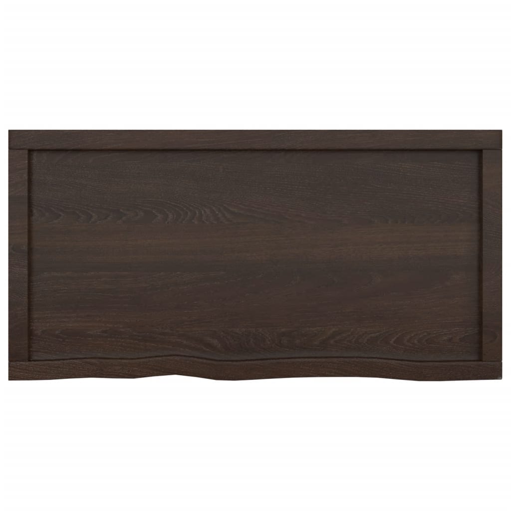 Piano Bagno Marrone Scuro 100x50x(2-6)cm Legno Trattato