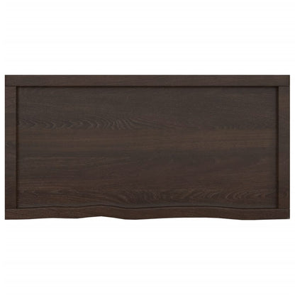 Piano Bagno Marrone Scuro 100x50x(2-6)cm Legno Trattato