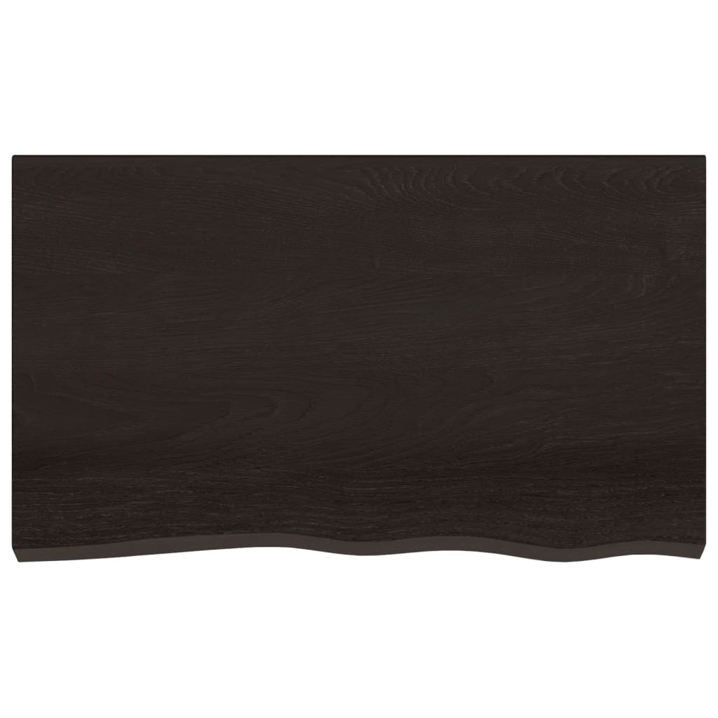 Piano Bagno Marrone Scuro 100x60x2 cm Legno Massello Trattato