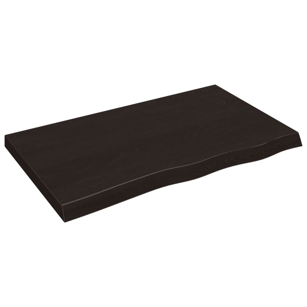 Piano Bagno Marrone Scuro 100x60x(2-6) cm Legno Trattato