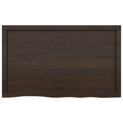 Piano Bagno Marrone Scuro 100x60x(2-6) cm Legno Trattato
