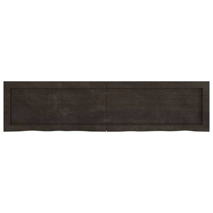 Piano Bagno Marrone Scuro 120x30x(2-4)cm Legno Trattato