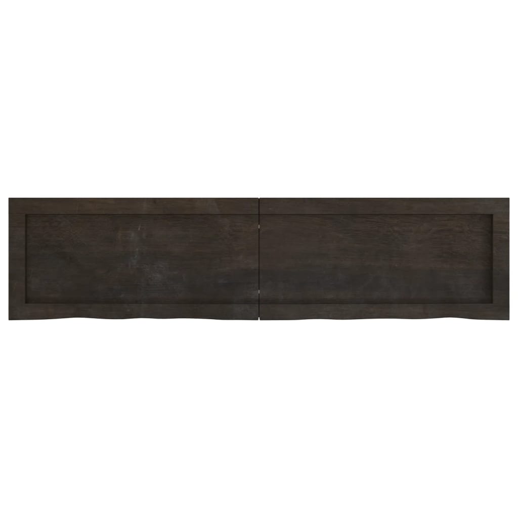 Piano Bagno Marrone Scuro 120x30x(2-6)cm Legno Trattato