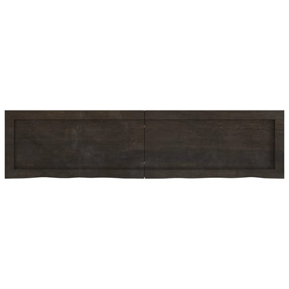 Piano Bagno Marrone Scuro 120x30x(2-6)cm Legno Trattato