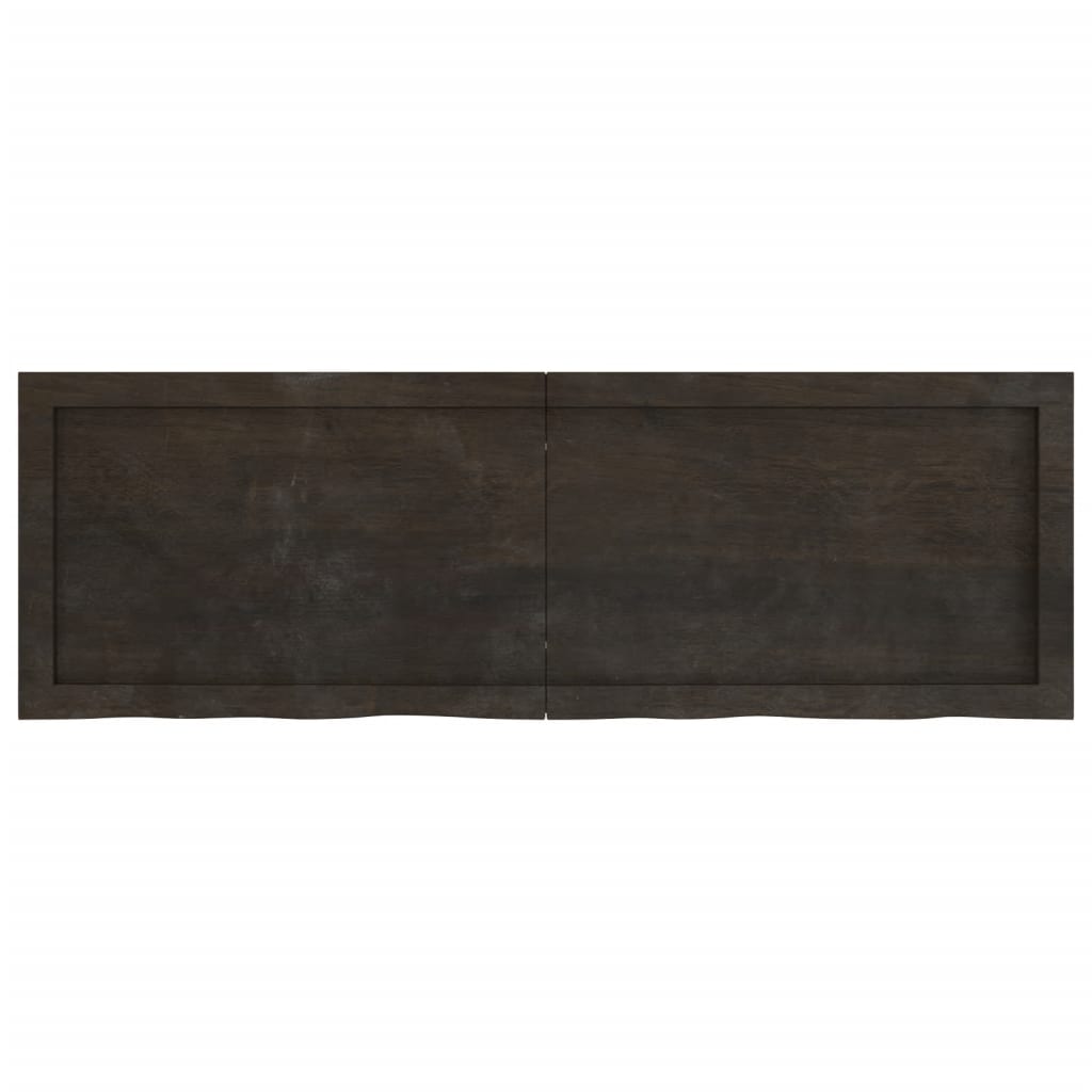 Piano Bagno Marrone Scuro 120x40x(2-6)cm Legno Trattato