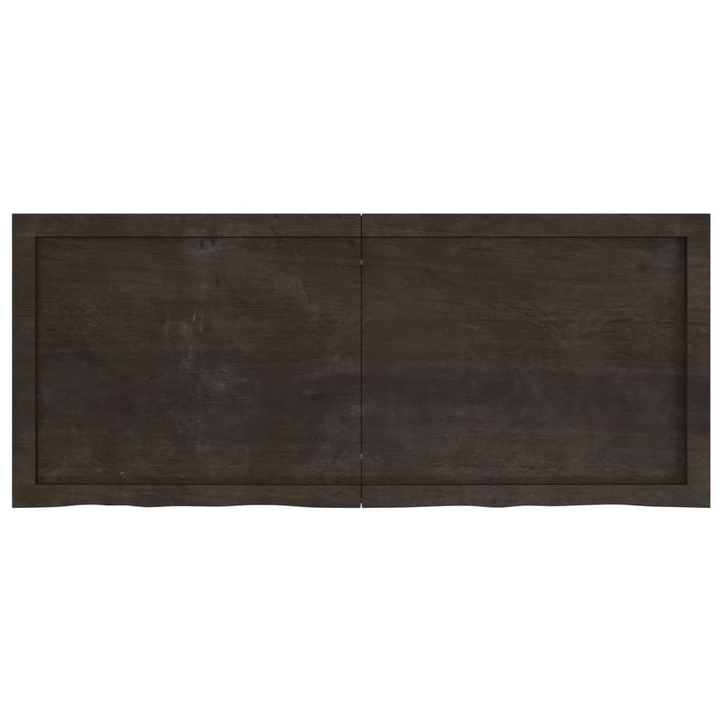 Piano Bagno Marrone Scuro 120x50x(2-4)cm Legno Trattato