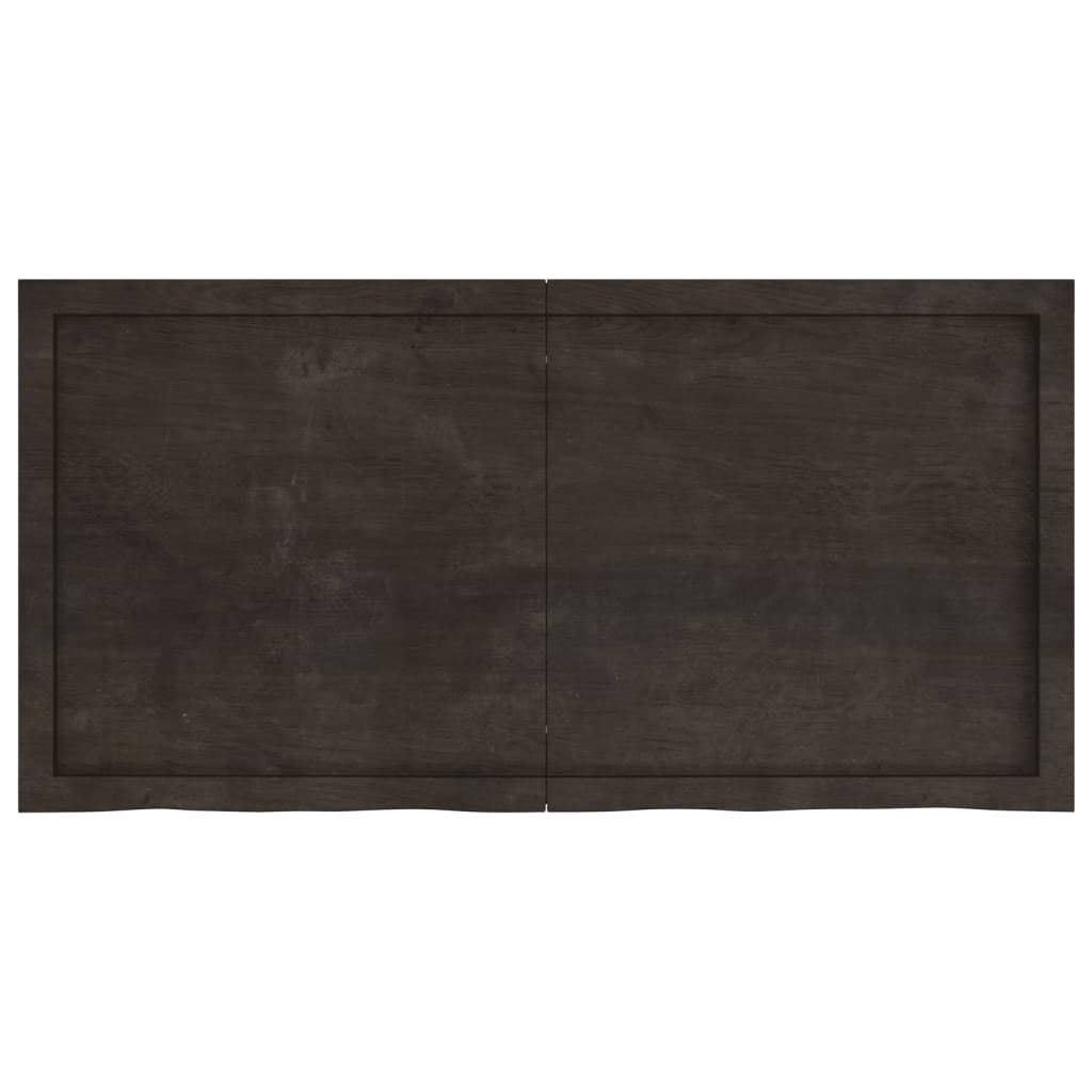 Piano Bagno Marrone Scuro 120x60x(2-4)cm Legno Trattato