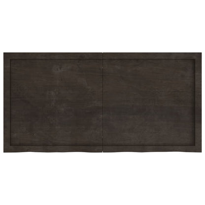 Piano Bagno Marrone Scuro 120x60x(2-4)cm Legno Trattato