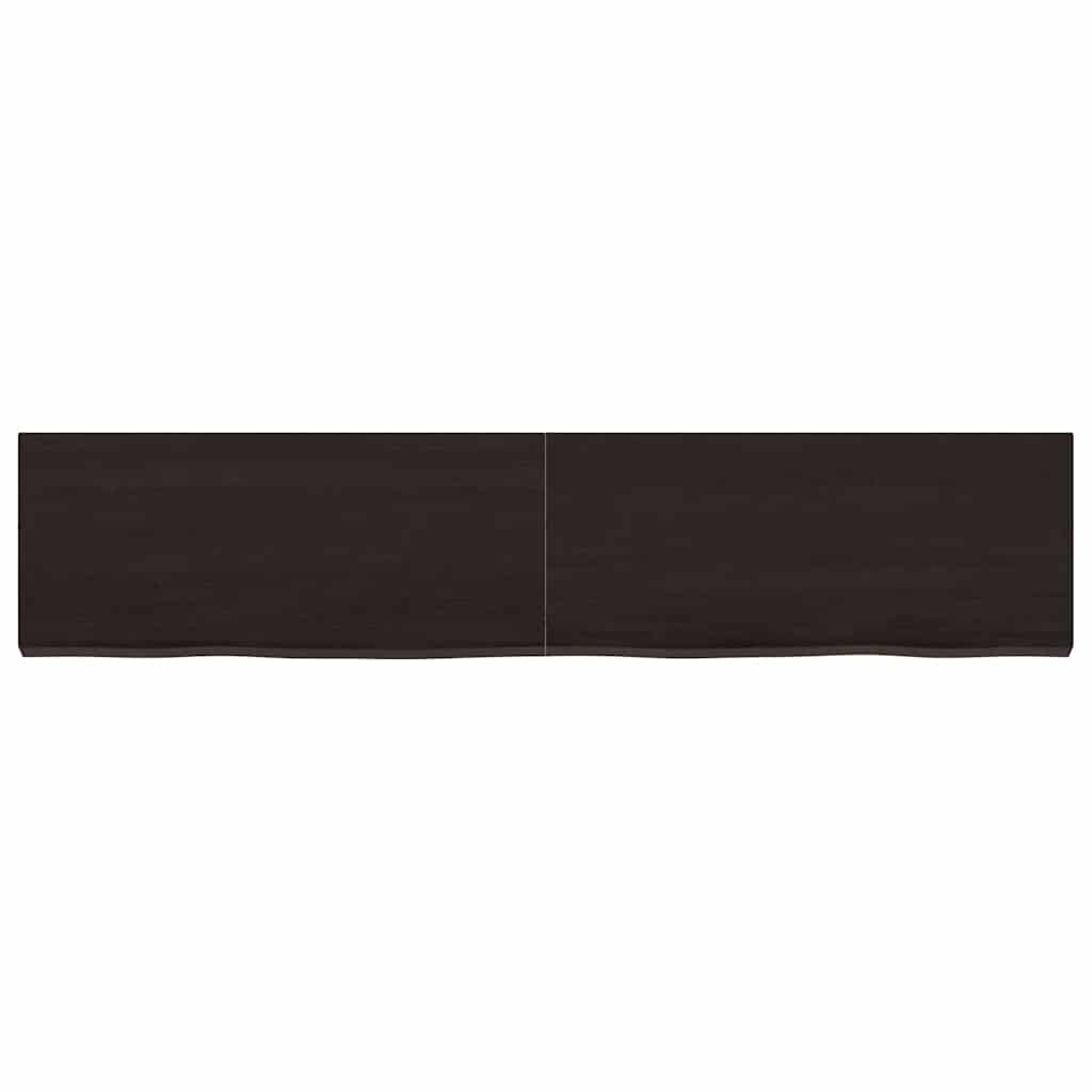 Piano Bagno Marrone Scuro 140x30x(2-4)cm Legno Trattato
