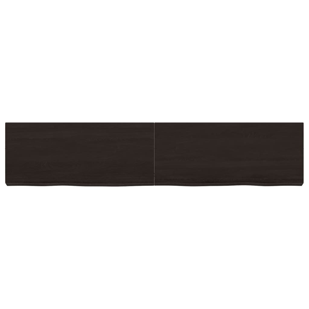 Piano Bagno Marrone Scuro 140x30x(2-6)cm Legno Trattato