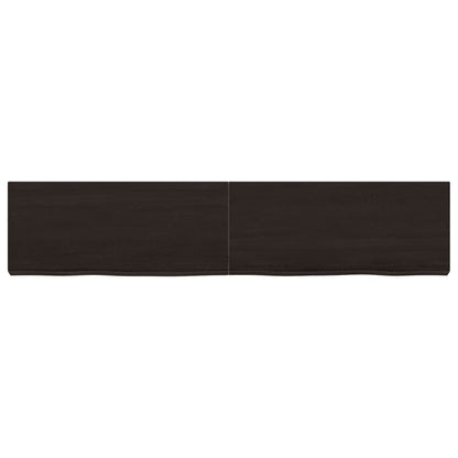 Piano Bagno Marrone Scuro 140x30x(2-6)cm Legno Trattato