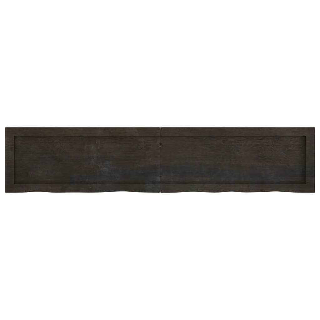 Piano Bagno Marrone Scuro 140x30x(2-6)cm Legno Trattato
