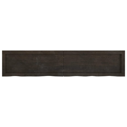 Piano Bagno Marrone Scuro 140x30x(2-6)cm Legno Trattato