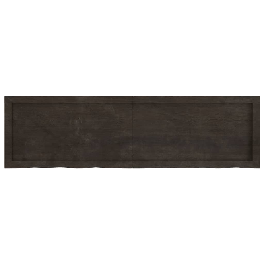 Piano Bagno Marrone Scuro 140x40x(2-4)cm Legno Trattato