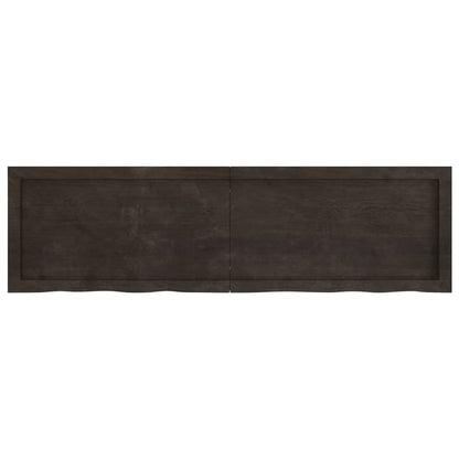 Piano Bagno Marrone Scuro 140x40x(2-4)cm Legno Trattato