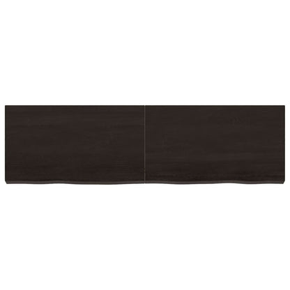 Piano Bagno Marrone Scuro 140x40x(2-6)cm Legno Trattato