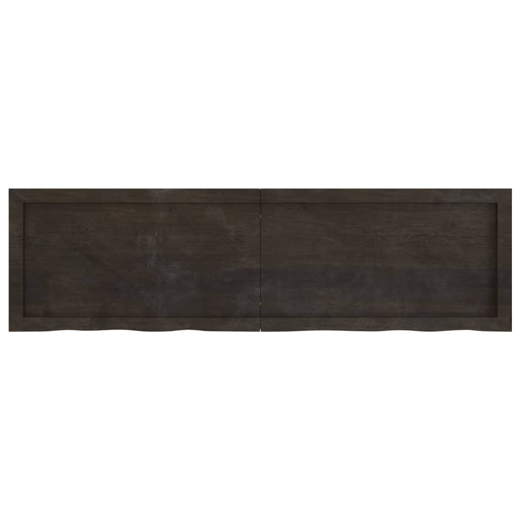 Piano Bagno Marrone Scuro 140x40x(2-6)cm Legno Trattato